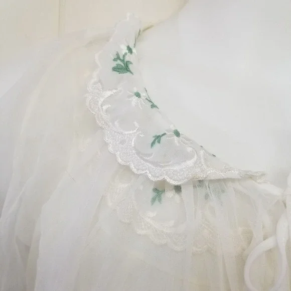 Peignoir M Nightgown Robe Set Negligee Sheer‎ Chiffon Lingerie Fairie Princess - Picture 7 of 12